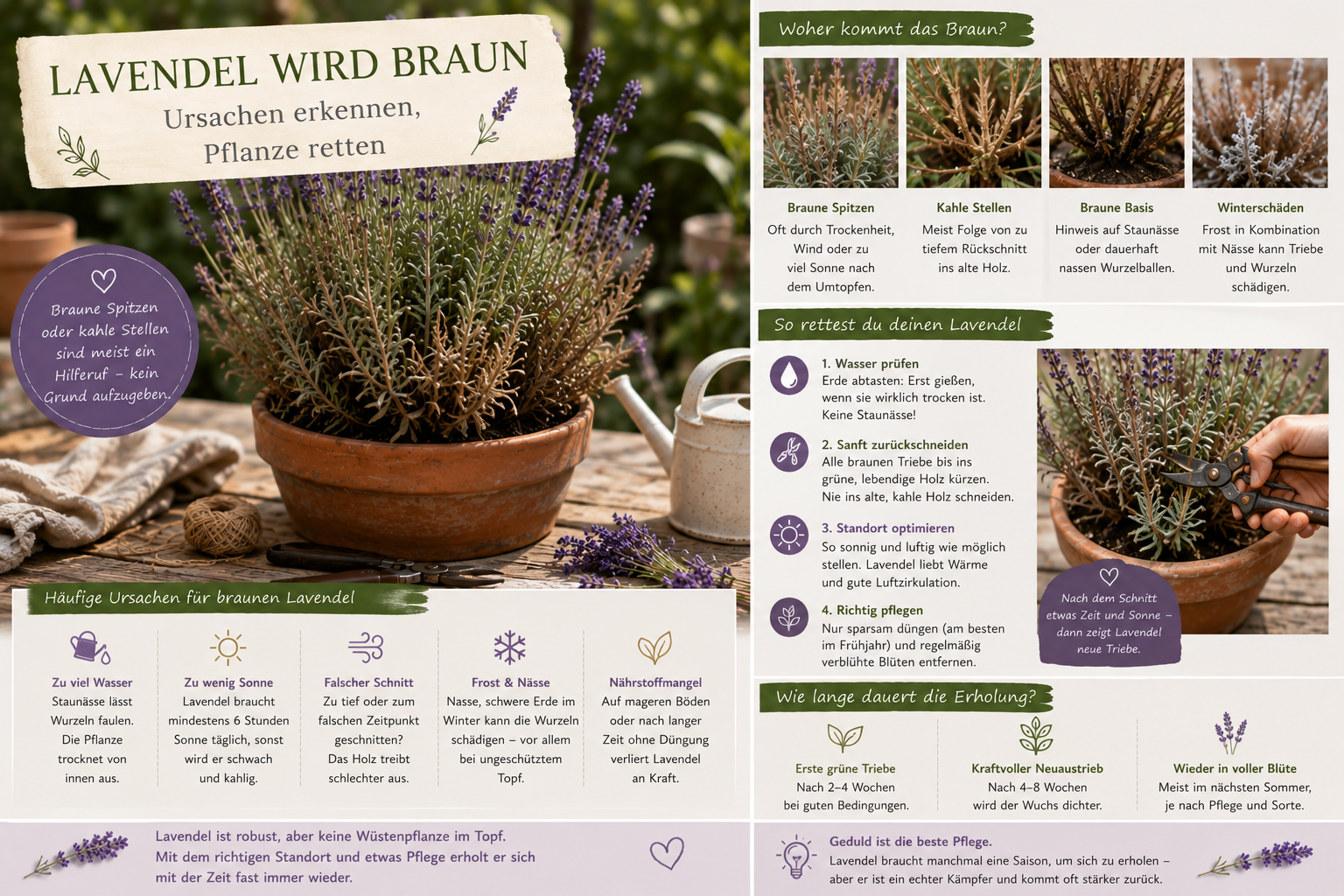 Lavendel wird braun 